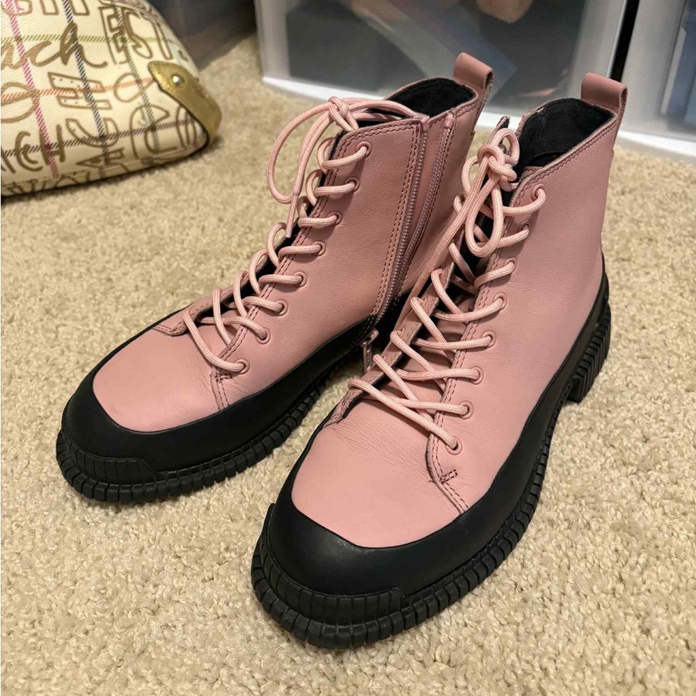 Camper Pink Lace-Up Women's Boots 36